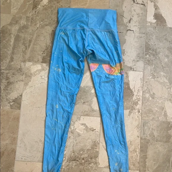 Teeki Blue Leggings with Pink Accents - Picture 5 of 7